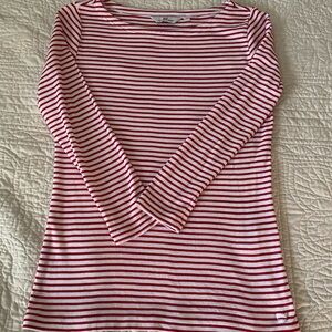 Vineyard Vines Red and White Striped 3/4 Sleeve Tee Size Small